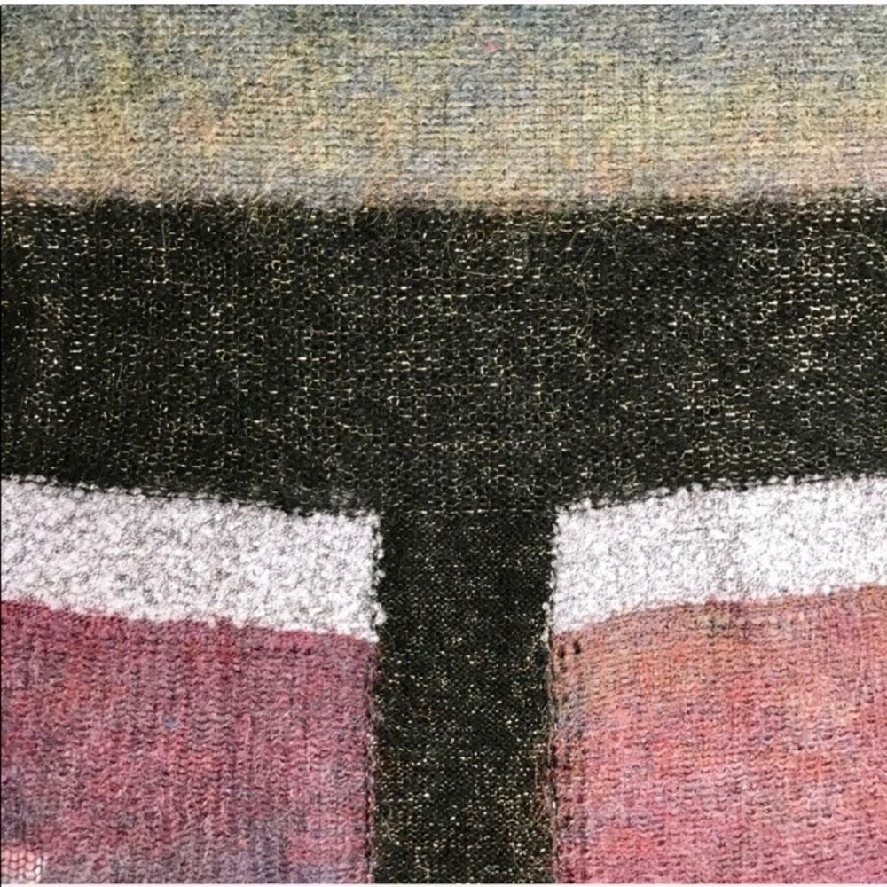 Gold Metallic Trim Color Block Sweater Anthropolo… - image 6